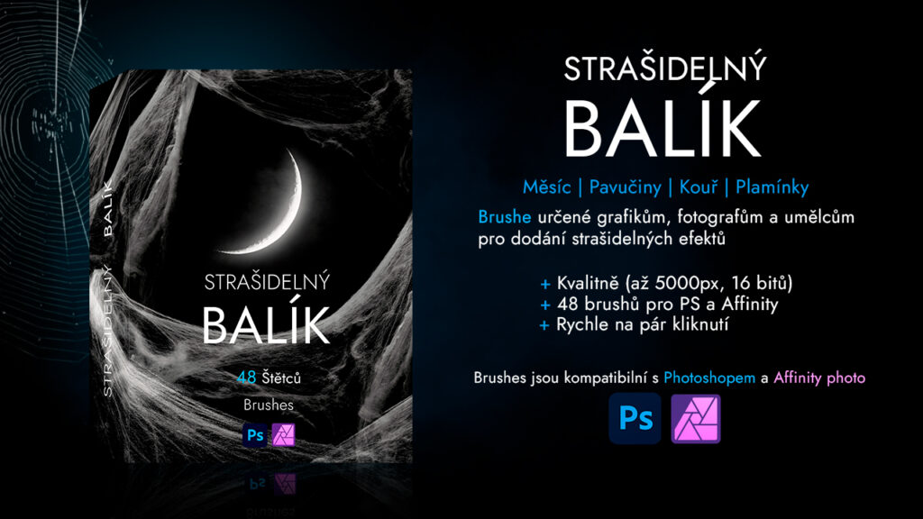 Strašidelný balík, kde naleznete brushe měsíce, brushe pavučiny atd.